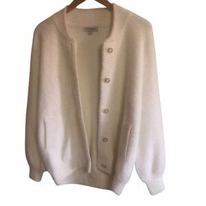 Cardigan Liverpool Los Angeles pockets cozy fuzzy SZ S winter white LIKE NEW!